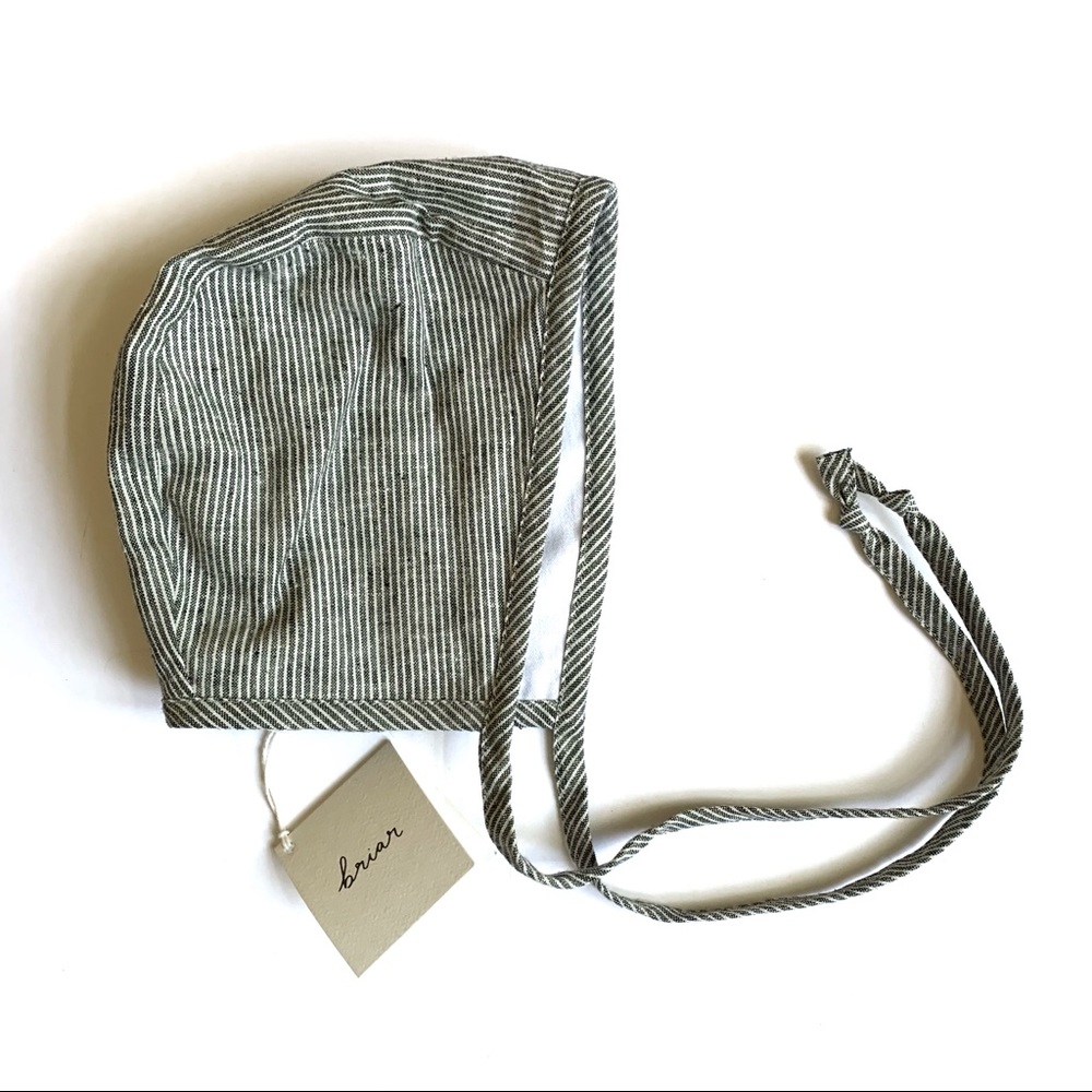 Briar Baby Cotton Bonnet in Natural Stripe